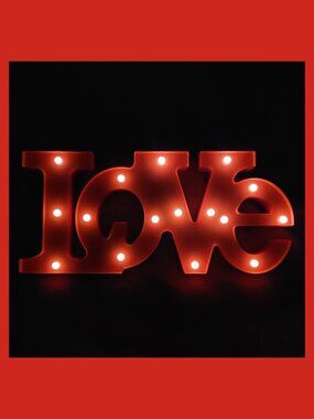 20" LED Light Up "Love" Marquee Sign - Red - Table / Wall Decor - by Northlight